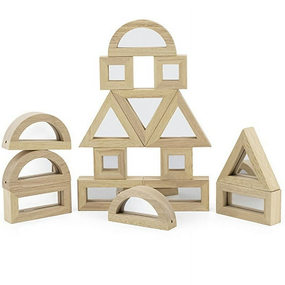 Juguete Madera Construccion Bloques Con Ventanas 16 Pz