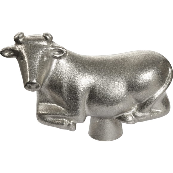 Perilla STAUB de hierro fundido y acero inoxidable con forma de vaca