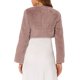 thumbnail image 3 of Chaqueta de Piel para Mujer Chaqueta de Novia Recortada Vestido Bolero Formal Abrigo de Imitación de Piel Abierto por Delante para la Noche 2XL Rosa Empolvado, 3 of 6