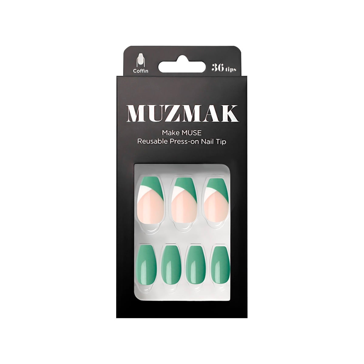 Muzmak - - Uñas Press On Creamy Basil Coffin 36 U.