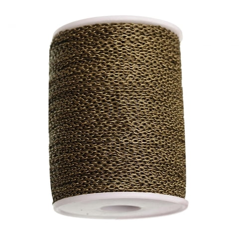 Magideal - Cadena De Eslabones, Cadenas De Collar, 5 M, Componentes De Hierro, Extensión, Conectores Para Manualidades, Cadenas De Joyería, Carrete De Cadena Par Color Bronce Antiguo