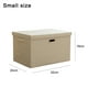 thumbnail image 2 of Cesta de almacenamiento de tela de lino con tapa, plegable, organizador de caja de almacenamiento, 2 of 5