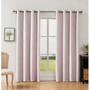 Atlas - Cortinas Blackout 2 Paños 140X220 Lino Doble Faz Rosa