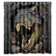 thumbnail image 1 of Cortina de ducha con diseño de Mundo Jurásico, juego de cortina de baño con ganchos, tamaño 66 x 72 pulgadas, 1 of 3