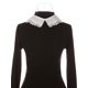 thumbnail image 3 of INSPIRE CHIC Cuello Falso Desmontable con Piedras de Estrás Pequeño Chal Mini Capa Collar Choker Collar Falso Peter Pan para Blusa de Mujer Talla Única Blanco-5, 3 of 5