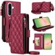 thumbnail image 2 of Para Samsung Galaxy A36 /A56 5G Funda Tipo Cartera con Bloqueo RFID, Funda de Teléfono Tipo Bolso Cruzado con 9 Ranuras para Tarjetas, Bolsillo con Cierre y Correa Desmontable, Rojo, para Galaxy A36, 2 of 9