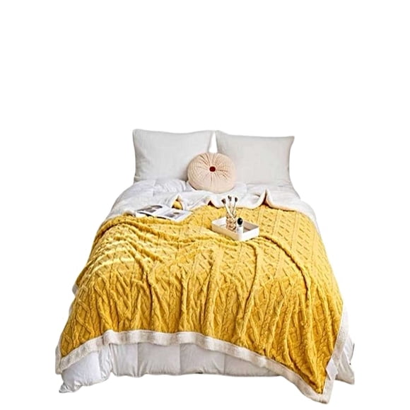Frazada Exclusive 2 Plazas: Elegancia Texturizada y Confort Térmico AMARILLO