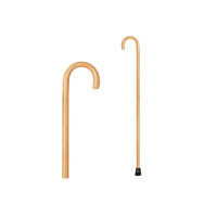 Genérico - Basto Adulto Mayor De Madera Solida Mango Curvo 90Cm