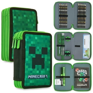 Estuche Para Lápices Con Relleno De Minecraft Y Papelería Para Niños, Color Verde