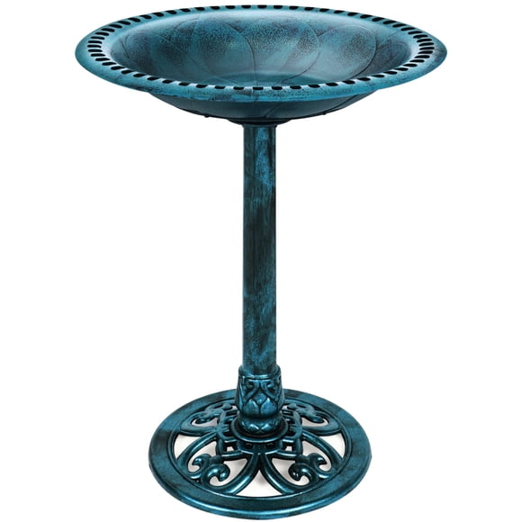 Bañera para aves Best Choice Products 71 cm estilo vintage de resina azul