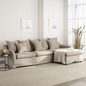 Vys Spa - Seccional Siena Beige Seccional Siena Beige Con Chaise Reversible Y Funda Desmontable