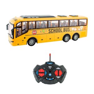 Magideal - Autobús De Control Remoto Por Radio 1/30, Luces Realistas, Vehículos De Camión De Hobby Electrónico, Autobús Escolar Rc De 27Mhz Para Niños, Regalos Amarillo