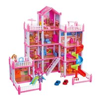 Genérico - Juguete Casa De Muñecas 256 Piezas 3 Pisos Rosado Infantil