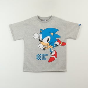 Polera Manga Corta Niño Gris Gotta Go Fast Sonic