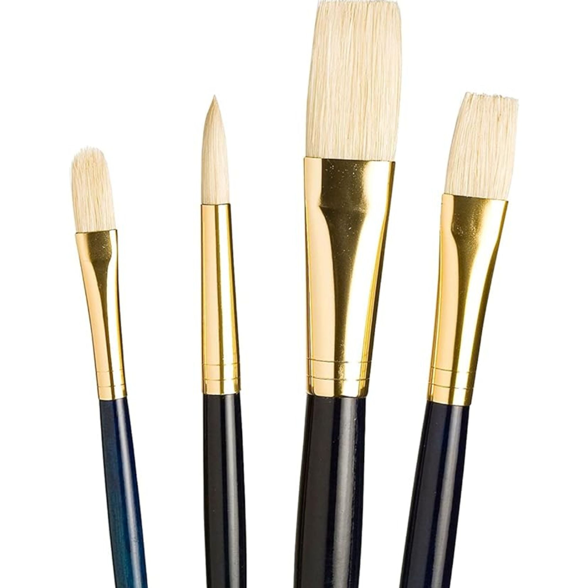 Set 4 Pinceles Princeton Mango Largo Pelo Natural Cerda