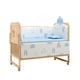 thumbnail image 1 of Cuna Cama Madera Multifuncional Ajustable Incluye Colchón y Ropa de Cama Celeste, 1 of 8