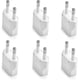 thumbnail image 1 of Adaptador de enchufe europeo de viaje (6 unidades), para viajar de CA, EE. UU. a la UE, Europa, Italia, Canadá y Europa (blanco)., 1 of 6