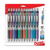 Bolígrafos De Gel Líquido Pentel Energel Rtx De 0,7 Mm, Tamaño Mediano, Paquete De 12