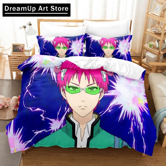 Anime Disastrous Life of Saiki K Bedding Set Duvet Cover Bed Set Quilt Cover Boys Adult Home Textile
