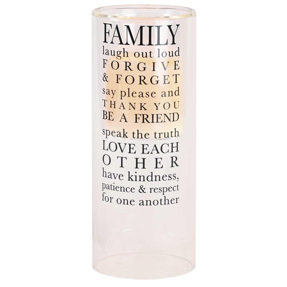 Portavelas votivo de cristal Elanze Designs Family, 25 x 10 cm