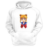 Genérico - Polerón Canguro Sailor Moon Blanco Talla Xl Unisex