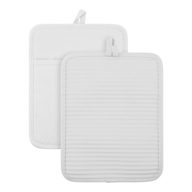 REGALWOVEN 1 Pcs Soportes para Ollas, Trivets Resistentes al Calor, Almohadillas Antideslizantes para Cocina Gris Claro 9.1*7.1in