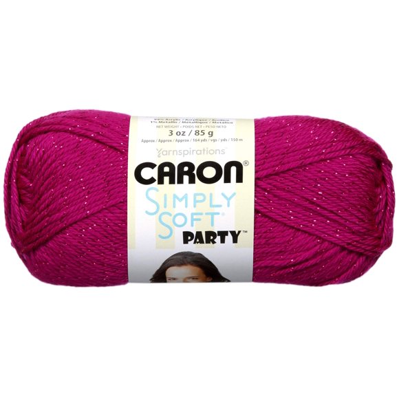 Hilo Caron Simply Soft Party Fucsia Brillante 85g (Paquete de 3)