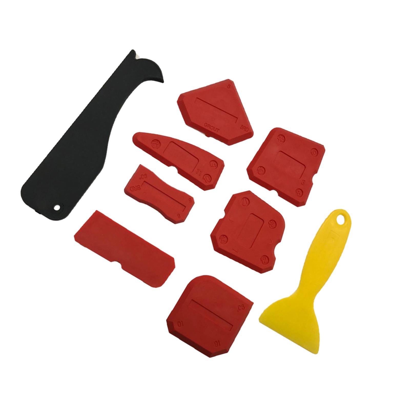 Magideal - 9X Herramienta De Acabado De Calafateo, Ángulo De Pegamento De Vidrio, Herramienta De Eliminación De Silicona Con Fugas, Herramienta De Eliminación De Rojo