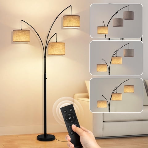 Lámpara De Pie Fansdrick De 80 Pulgadas Y 2400 Lúmenes, Superbrillante, Con Mando A Distancia