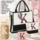 thumbnail image 2 of Set de regalo con bolso tote AiHeart de lona con bolsillo y monograma, 2 of 7