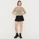thumbnail image 4 of Polera Mujer Fun Manga Corta Crop Café Acid Wash Corona, 4 of 5