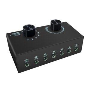 Magideal - Conmutador De Audio Conmutador De Fuente De Señal De Audio Caja De Conmutador De Audio Salida Estéreo Aux Selector De Audio Ligero Y Compacto