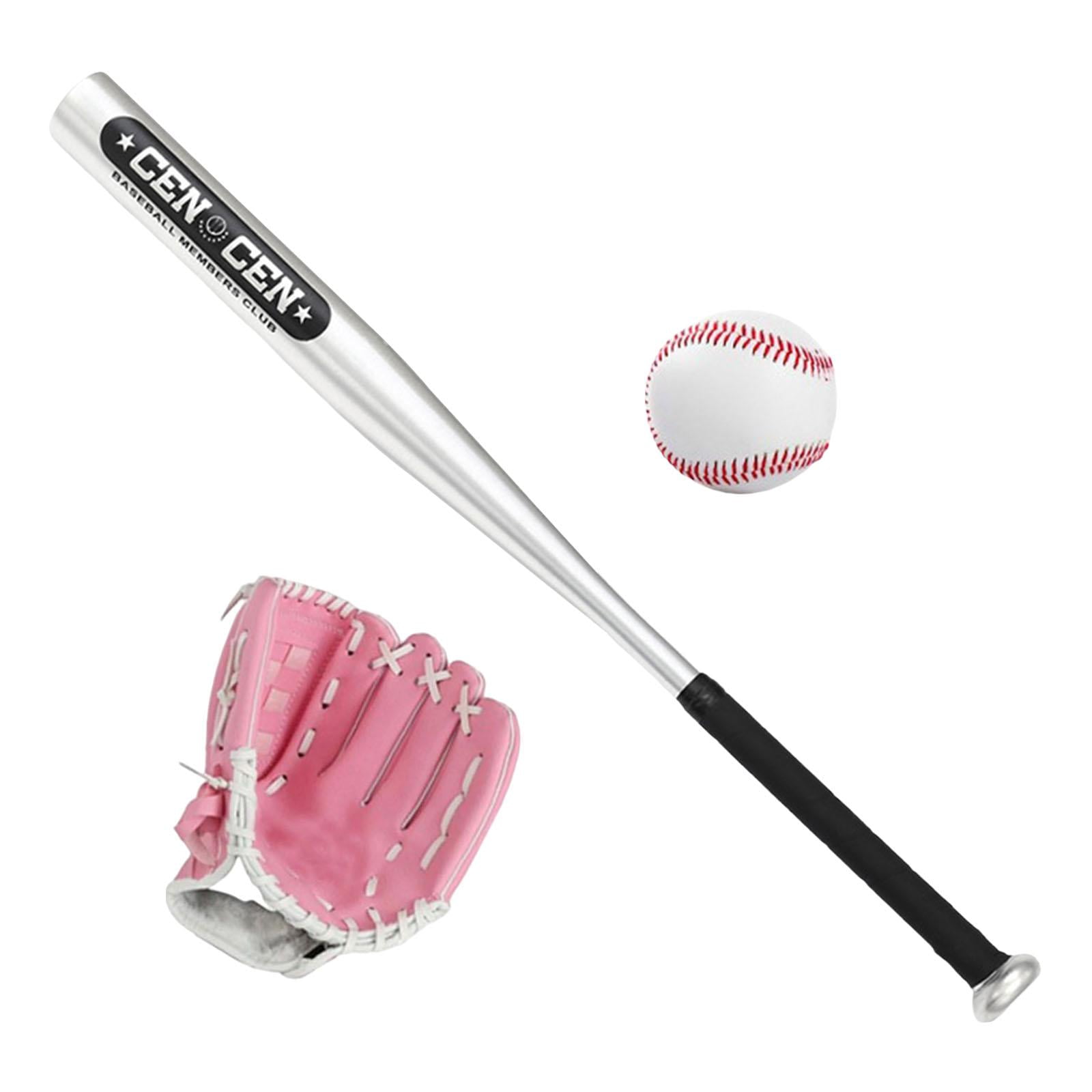 Ioensy - Juego De Bate De Béisbol Con Guante De Béisbol Y Guante Izquierdo Portátil Rosa