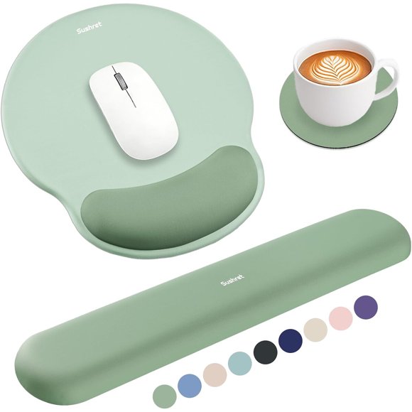 Sushret Mouse Pad and Keyboard Wrist Rest, 3-in-1 Gel Memory