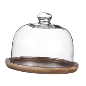 Magideal - Soporte Para Tartas Con Cúpula De Cristal, Plato Para Pastelería, Postre, Plato Para Aperitivos, Bandeja Con Cúpula De Cristal Transparente, Exhibició