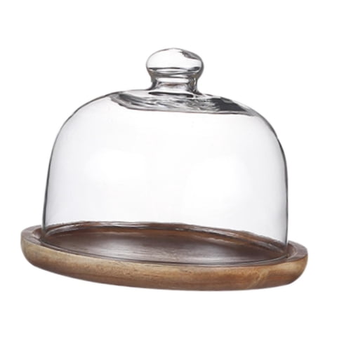 Magideal - Soporte Para Tartas Con Cúpula De Cristal, Plato Para Pastelería, Postre, Plato Para Aperitivos, Bandeja Con Cúpula De Cristal Transparente, Exhibició