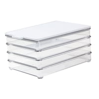 Magideal - Deli Contenedor Refrigerador Embutidos Recipiente Organizador Queso Jamón Con Tapa Tabla Cortar Hermética Apilable Material Pp Tpe As Adecuado Para F 4 Capas