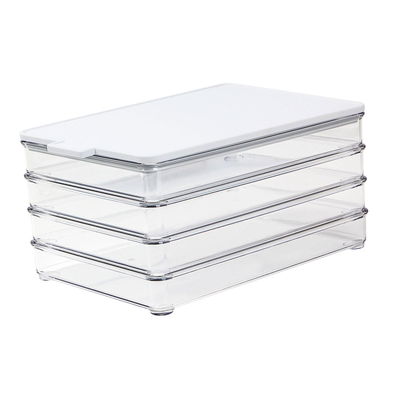 Magideal - Deli Contenedor Refrigerador Embutidos Recipiente Organizador Queso Jamón Con Tapa Tabla Cortar Hermética Apilable Material Pp Tpe As Adecuado Para F 4 Capas