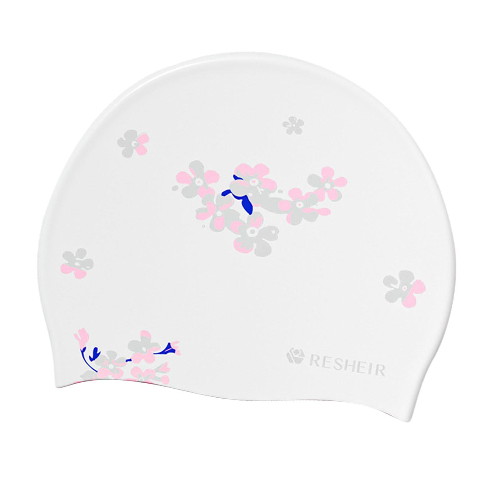 Magideal - Gorro De Natación De Silicona, Gorro De Natación De Pelo Largo, Gorro De Baño Cómodo, Gorro De Natación Para Competición, Deportes Acuáticos, Piragüis Blanco