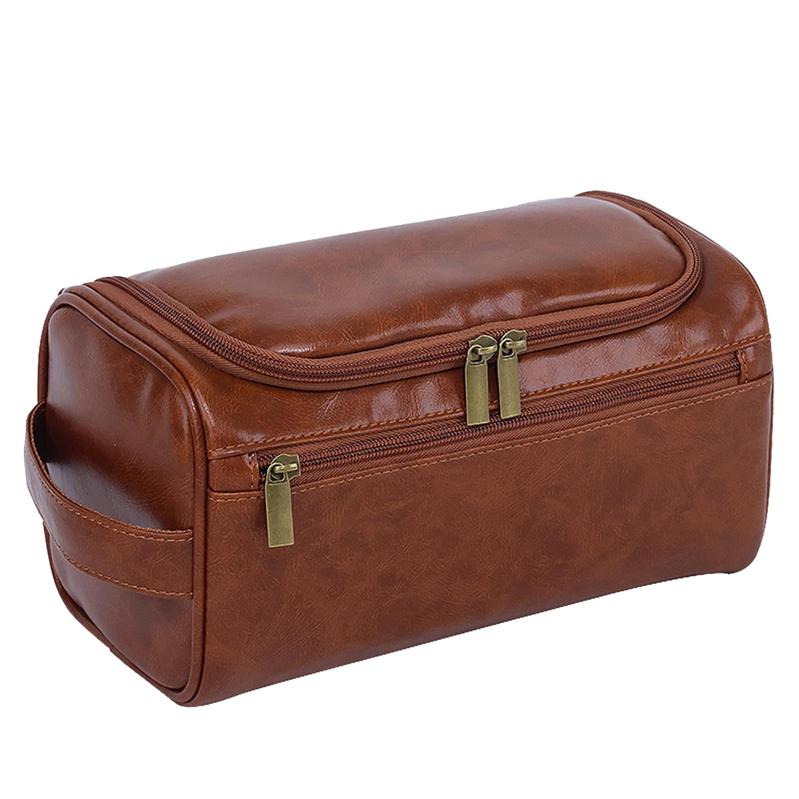 Magideal - Bolsa De Maquillaje De Pu, Bolsa De Almacenamiento De Maquillaje, Impermeable, Portátil, Vintage, Esencial Para Viaje Personal, Bolsa De Cosméticos, B Marrón