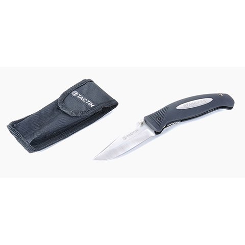 Tactix - Navaja Plegable Con Mango Negro Y Estuche