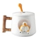 thumbnail image 1 of Taza de café de cerámica, taza con patrón de animal Shiba Inu 3D, mango de diseño de madera interesante y cuchara a juego, muy adecuada para regalos-420 ml., 1 of 5