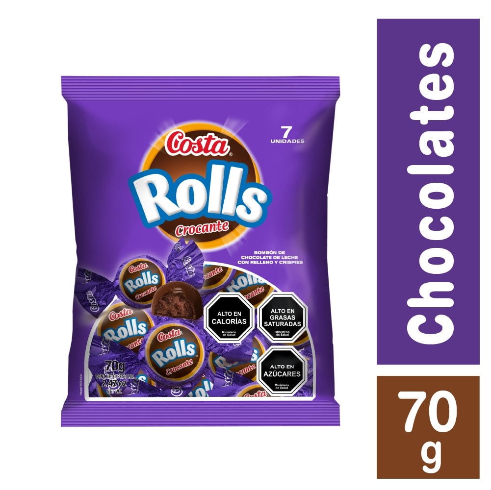 Chocolate Bombón Rolls Crocante 70 Costa