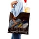 thumbnail image 4 of Bob Ross: El Placer de Pintar Bolso de tela con estampado de lienzo para mujer, bolsa de compras reutilizable y estética, con cremallera interior, regalo para mujer,38*45cm., 4 of 6