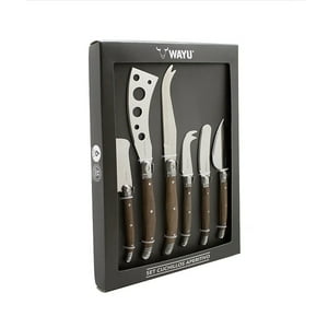 Disparo - Set 6 Cuchillos Aperitivo Wayu Mango Madera Tablas Picoteo