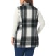 thumbnail image 3 of Agnes Orinda Chaqueta de Mujer Talla Grande Cuadros Curvy con Botones Abajo Solapa Sin Mangas Casual Chaleco Largo Exterior con Bolsillo 1X Negro, 3 of 6