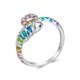 thumbnail image 1 of Anillo camaleon arcoiris ajustable plata 925, 1 of 3