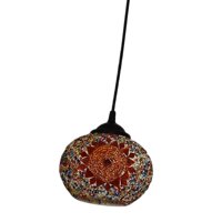 Ioensy - Lámpara Colgante Turca Mosaico Iluminación Vidrio Coloreado Hecho A Mano Para Decoración Del Hogar C