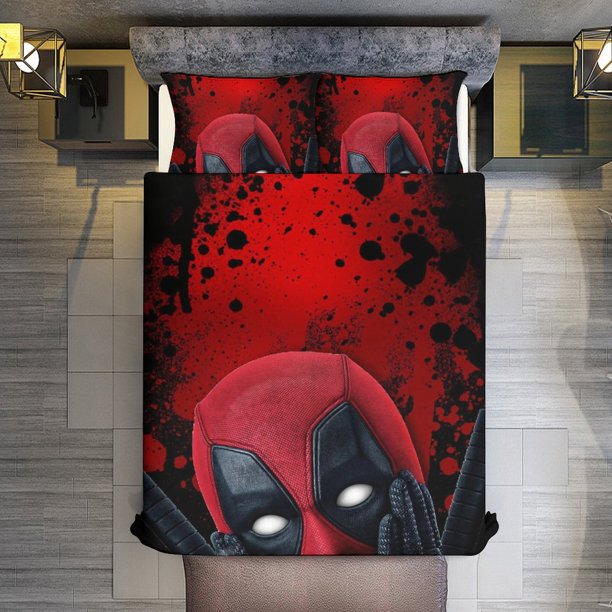Deadpool Acting Cute Comforter Set for Kids Boys Teen Men Tween 3D Lightweight Microfiber Bedding Sets