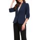 thumbnail image 4 of BLAZER DE SOLAPA INSPIRADOR CHIC para Mujer, Mangas 3/4, Bolsillo, Botón Único, Traje de Trabajo XL Azul Real, 4 of 6